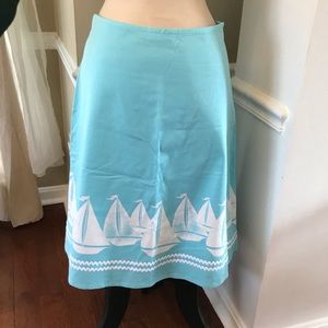 Nautical Sailboat Midi-Skirt